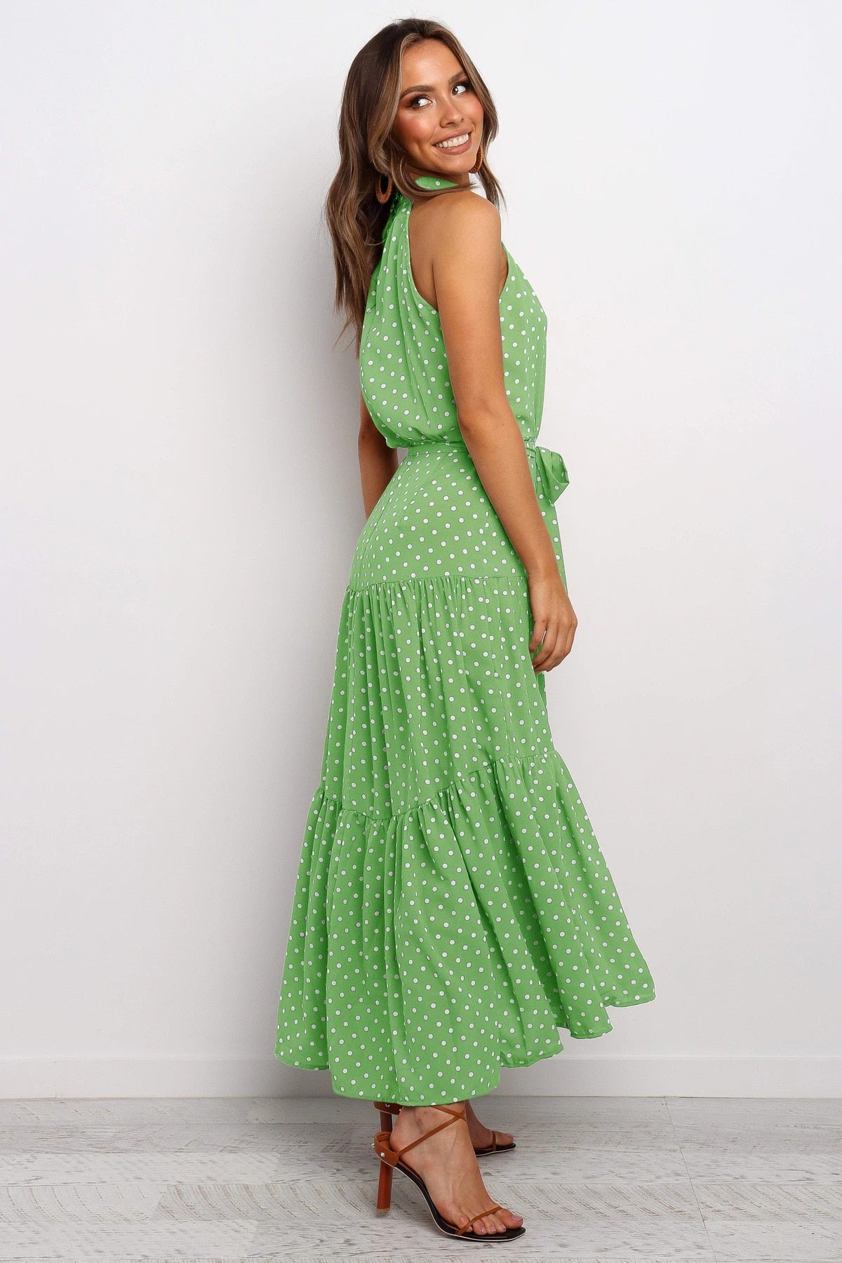 Garden Serenade Halter Maxi Dress