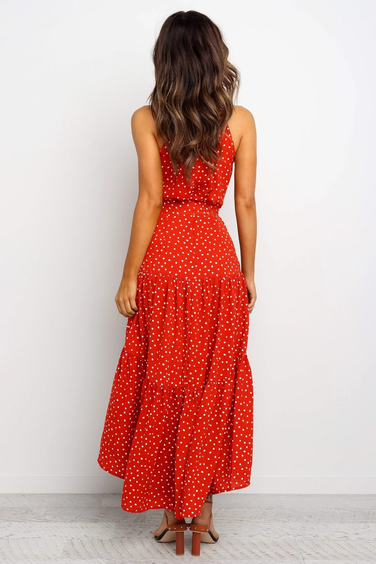 Garden Serenade Halter Maxi Dress