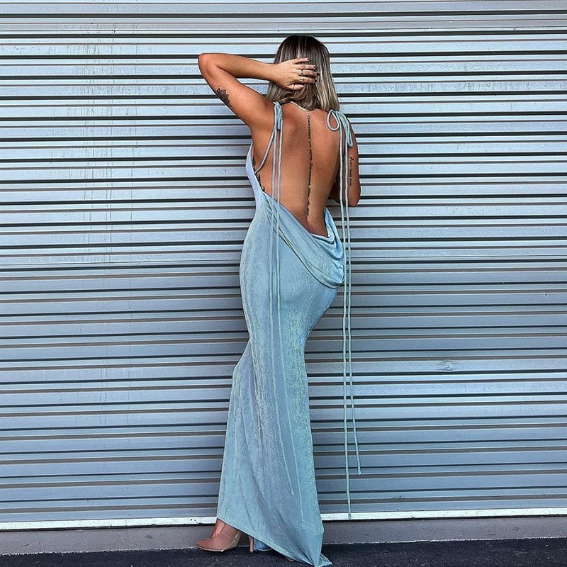 Serenity Straps Halter Maxi Dress