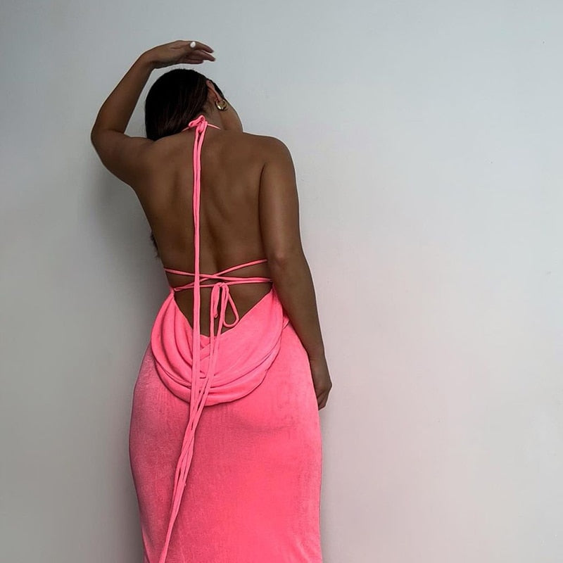 Serenity Straps Halter Maxi Dress